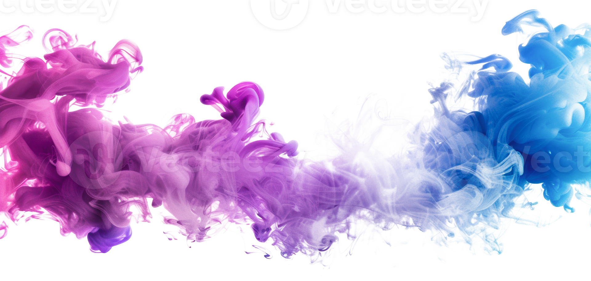 Purple and blue ink swirling in water, cut out - stock png. png