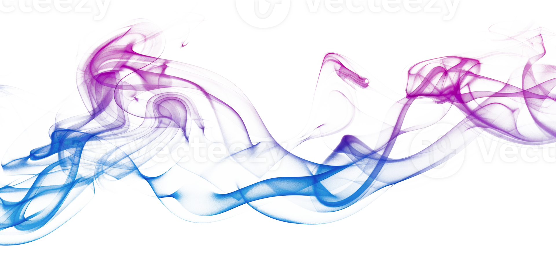 Abstract blue and purple smoke swirling, cut out - stock png. png