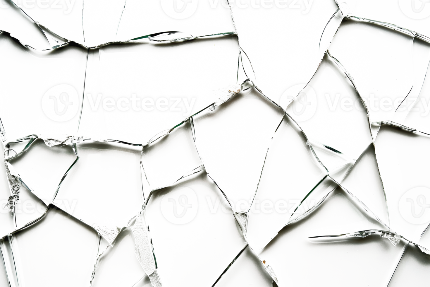 Shattered glass fragments, cut out - stock png. png