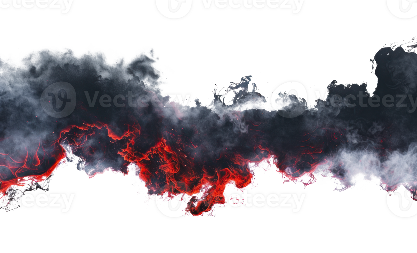 Black and red smoke abstract art, cut out - stock png. png