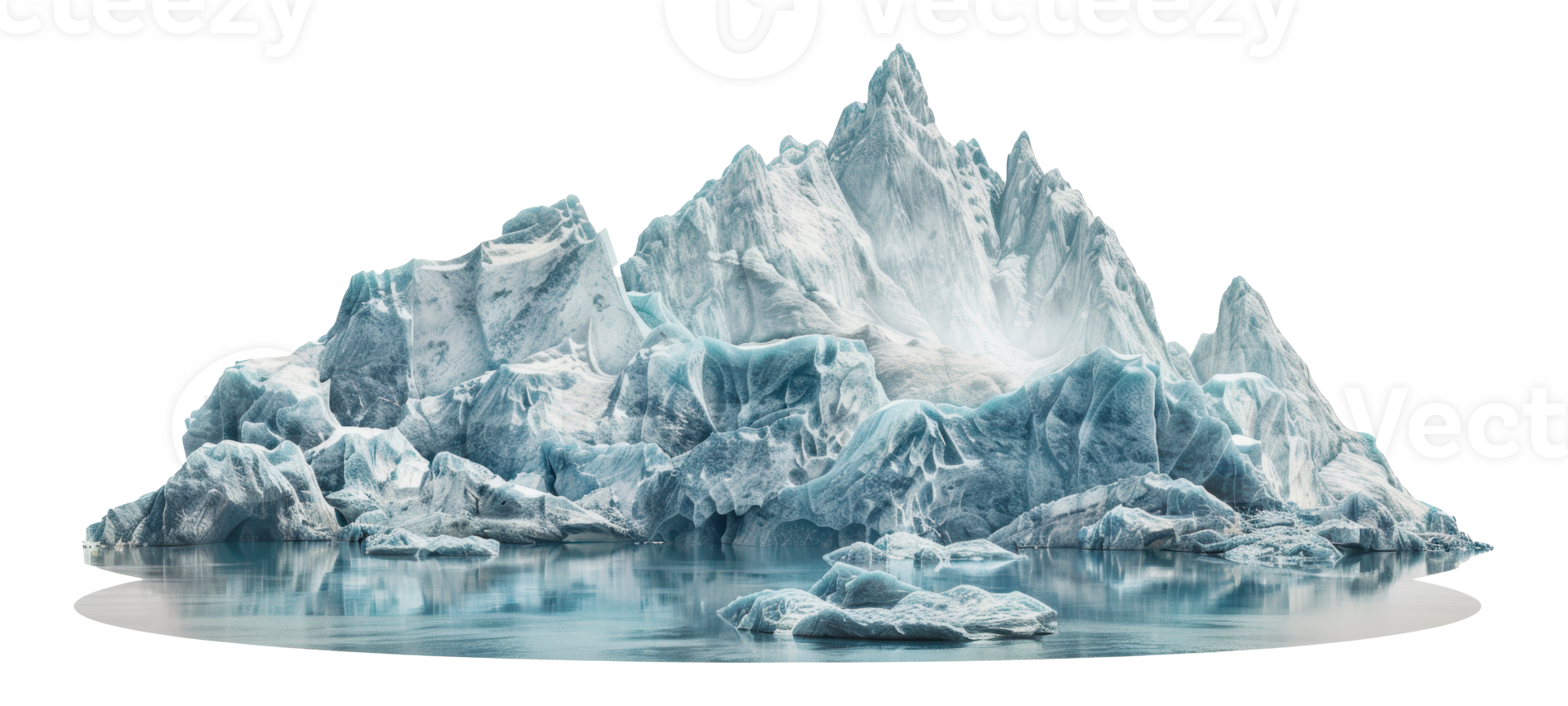 Large iceberg with tall peaks, cut out - stock png. png