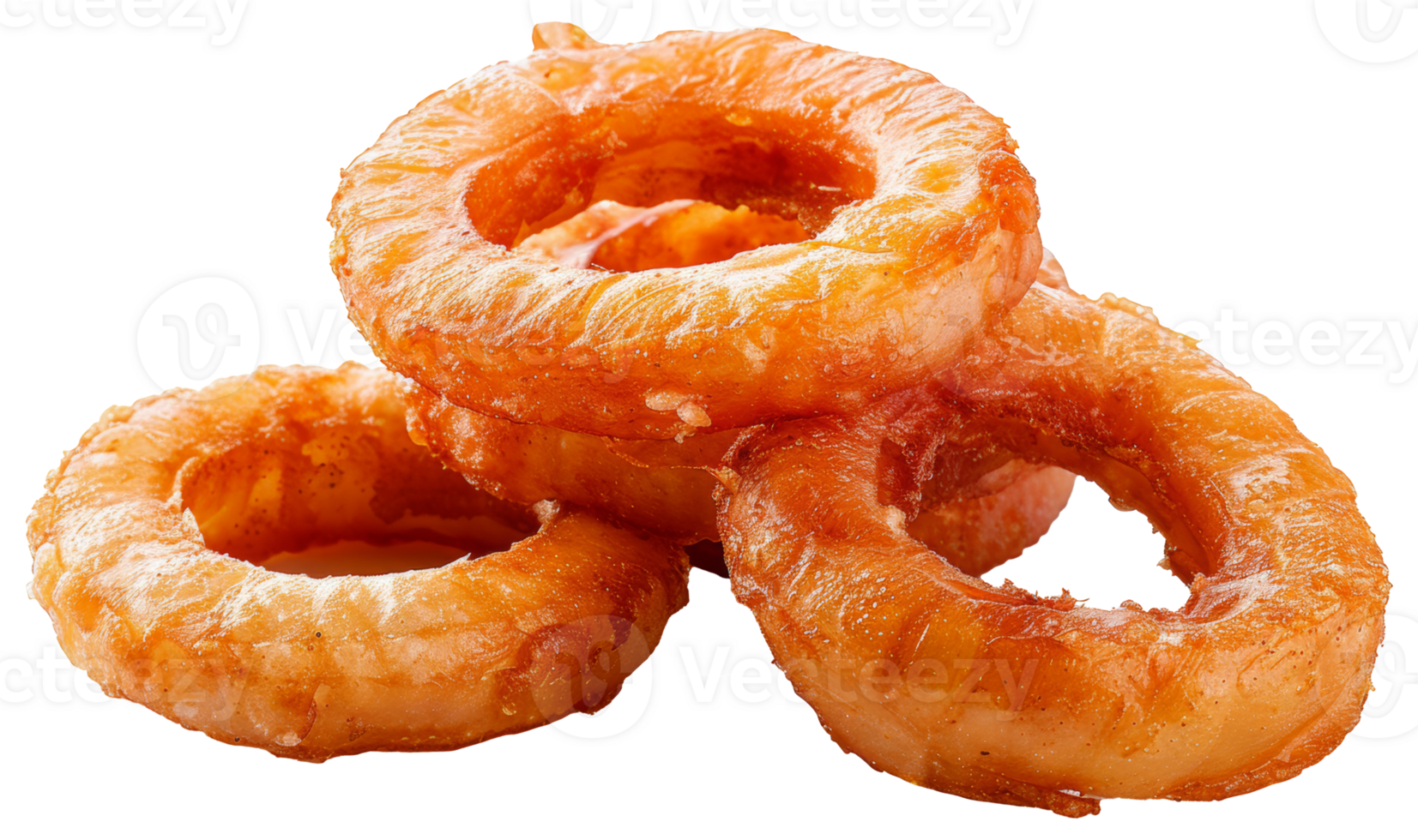 Crispy fried onion rings, cut out - stock png. png