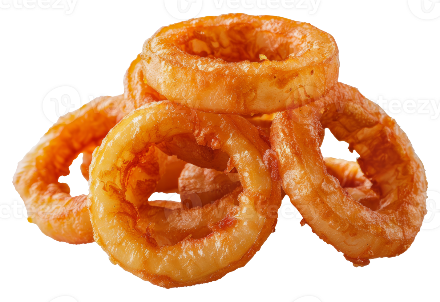 Crispy golden onion rings, cut out - stock png. png