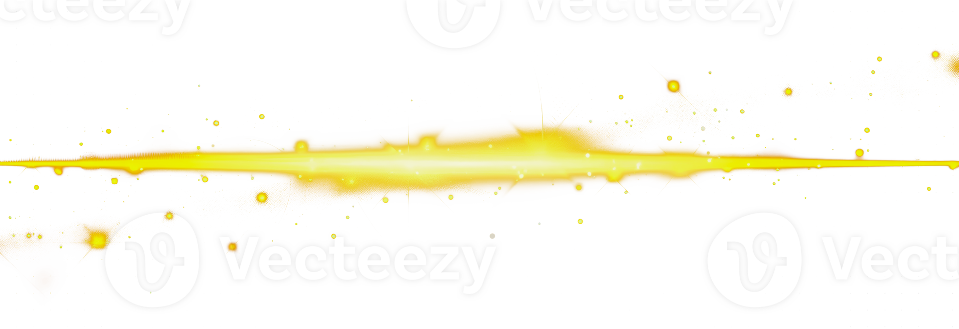 Horizontal yellow light streak transition overlay effect, cut out - stock png. png