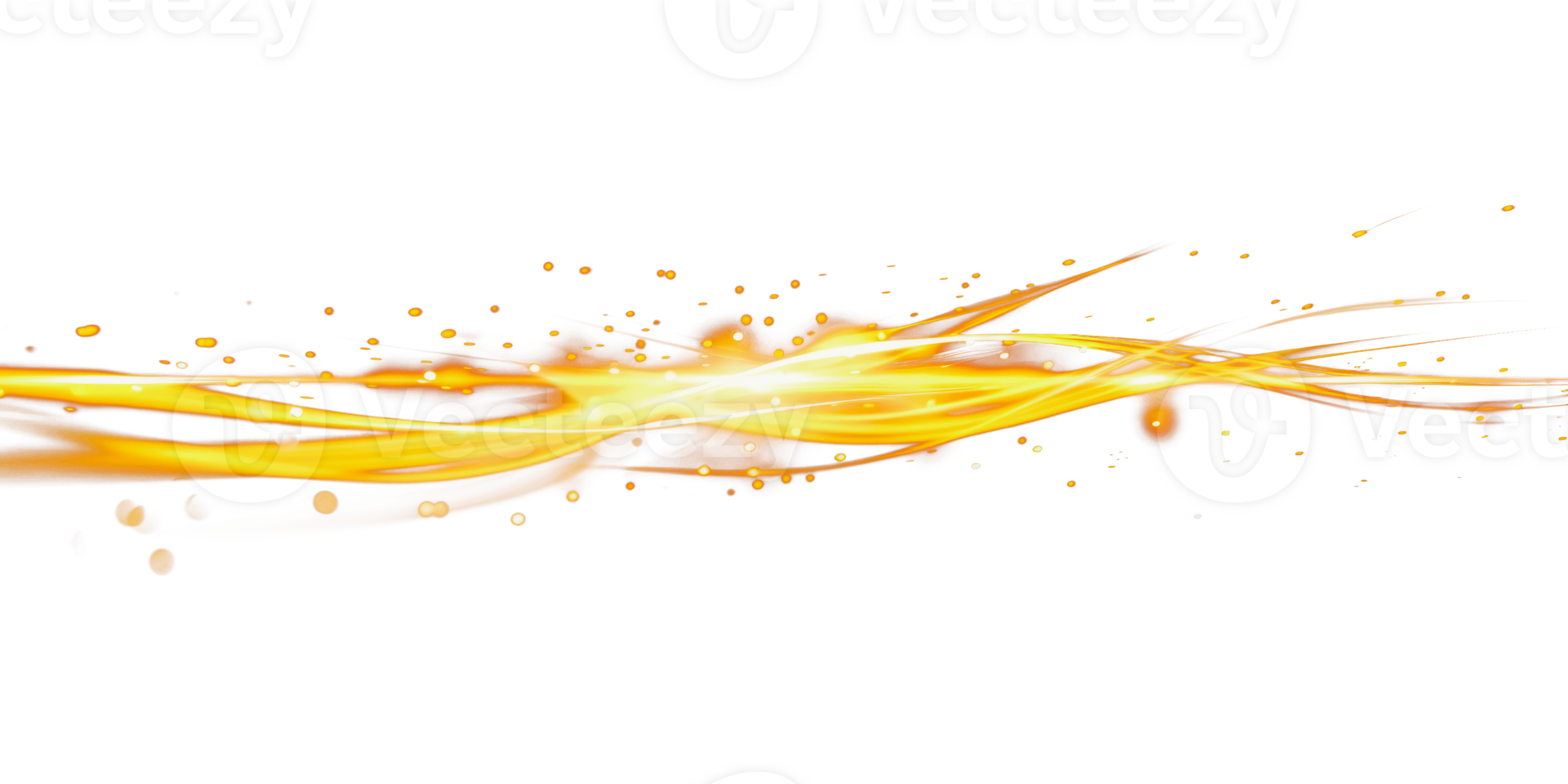 Abstract yellow light stream with glowing effect, cut out - stock png. png