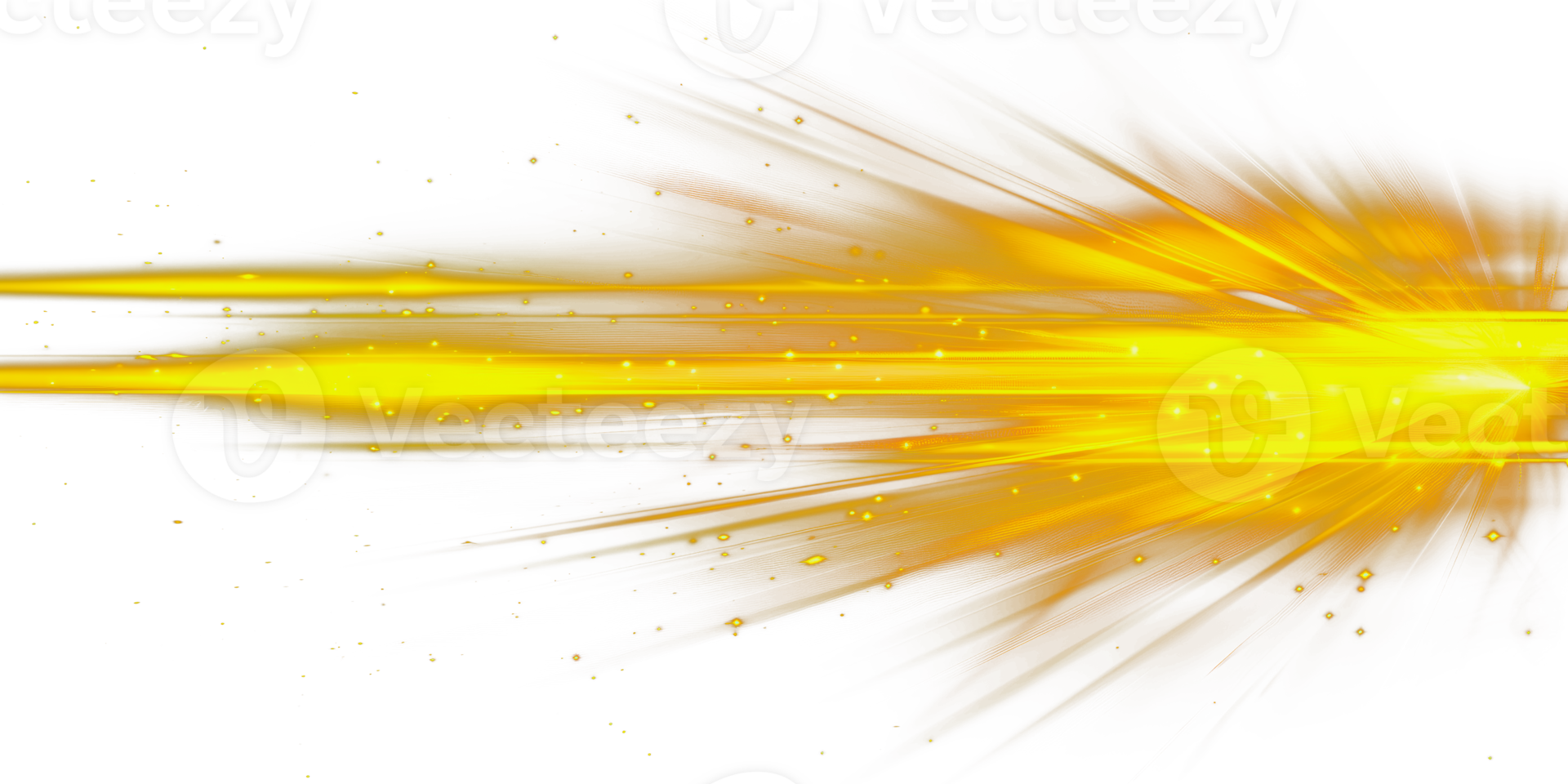 Yellow light transition overlay effect with glowing streaks, cut out - stock png. png