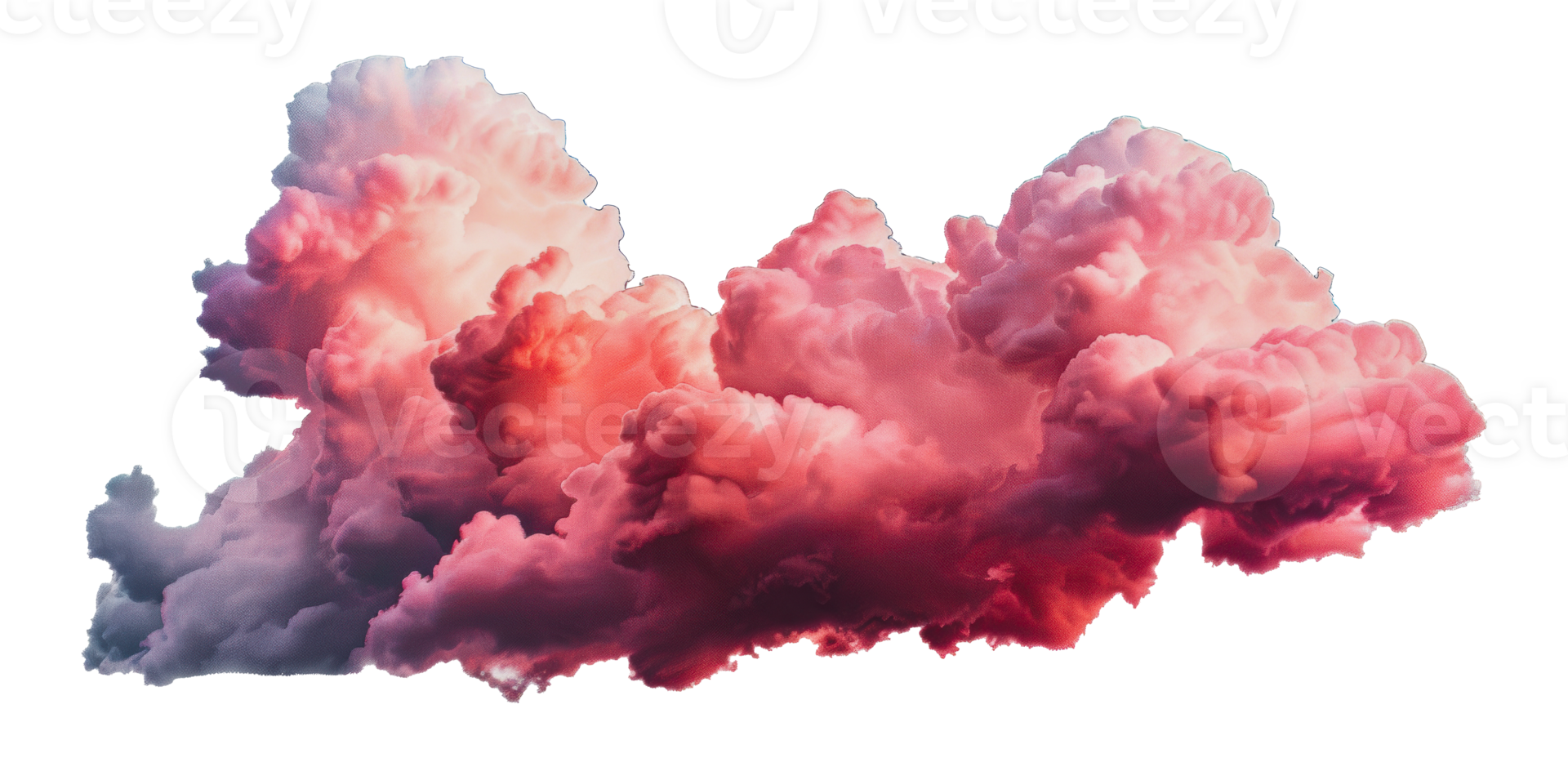 Pink and purple clouds in the sky during sunset, cut out - stock png. png