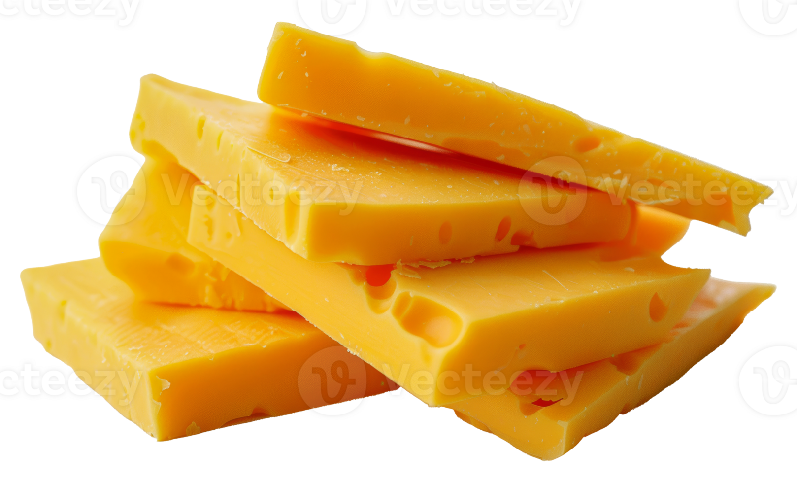 Sliced cheddar cheese stack, cut out - stock png. png