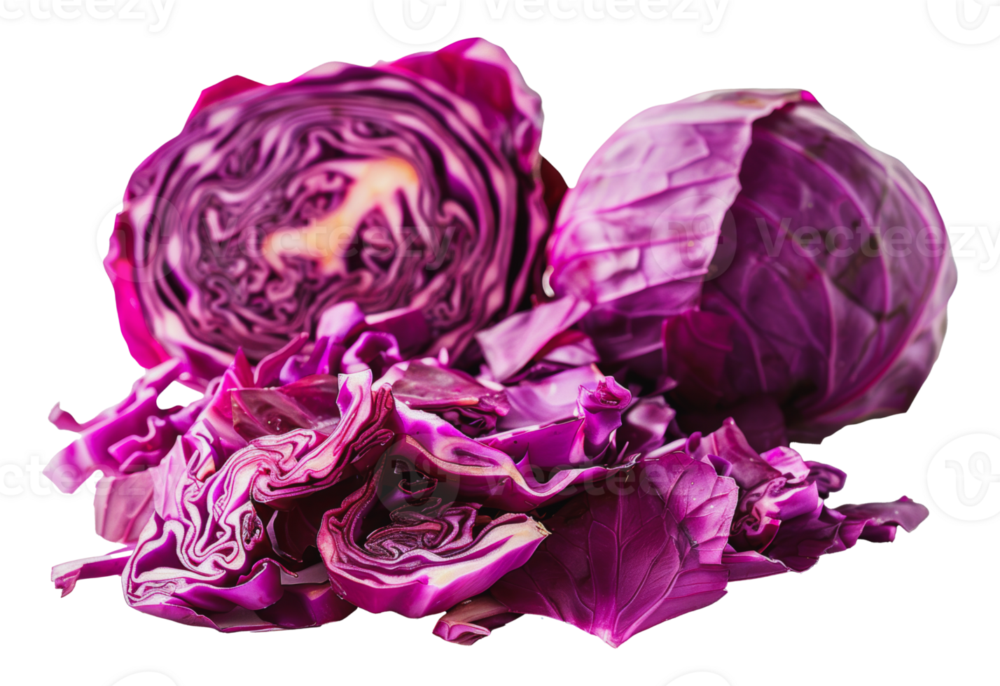 Freshly chopped red cabbage, cut out - stock png. png