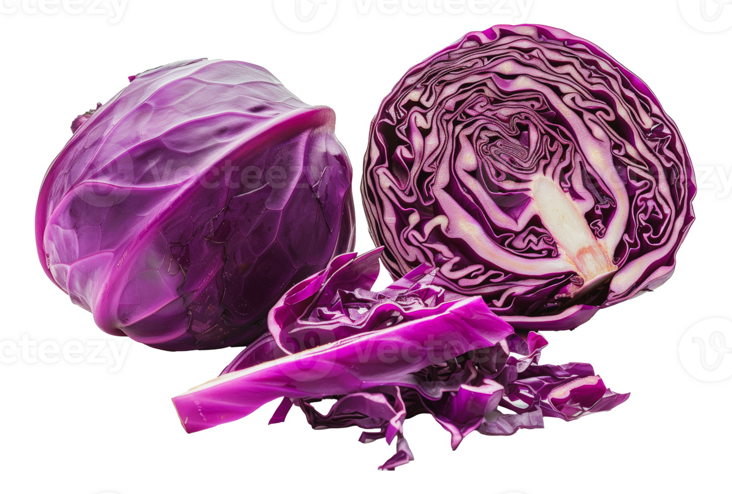 Freshly chopped red cabbage, cut out - stock png. png