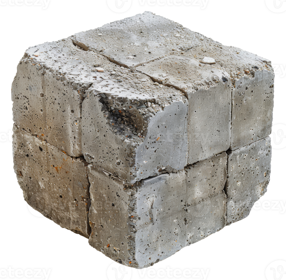 Stacked concrete blocks, cut out - stock png. png
