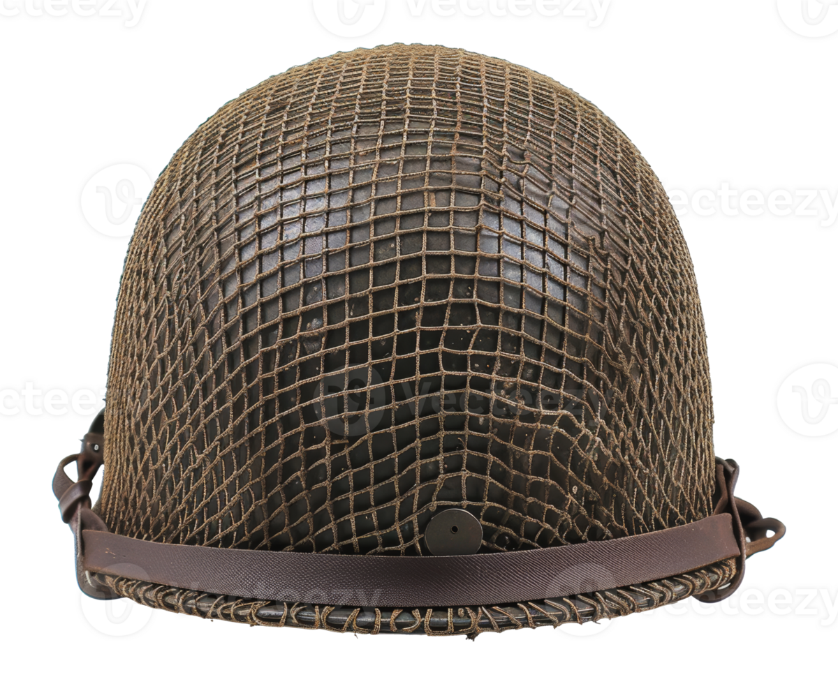 World war ii soldiers helmet with netting, cut out - stock png. png
