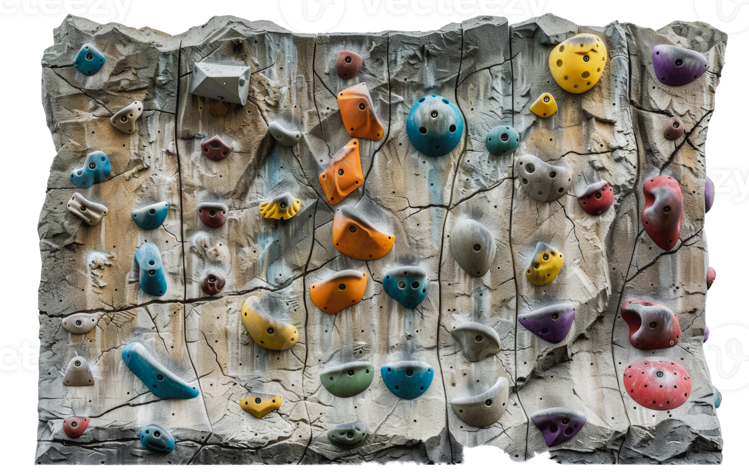 Colorful climbing wall holds, cut out - stock png. png