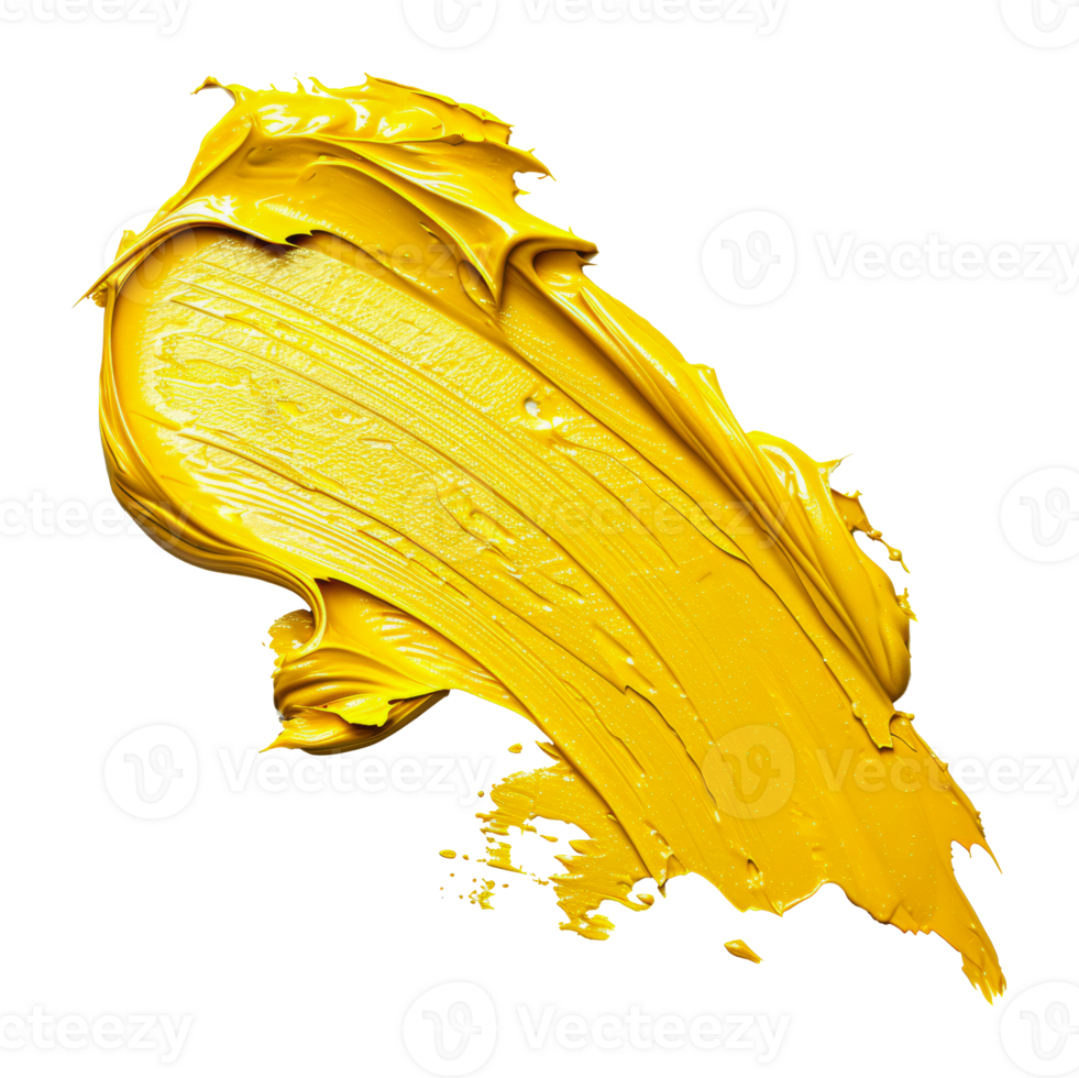 A bold stroke of yellow paint, cut out - stock png. png