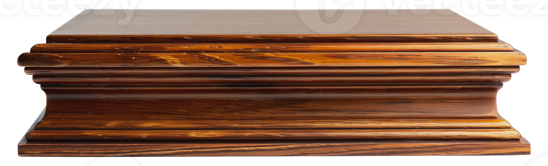 Wooden trophy base for award presentation, cut out - stock png. png