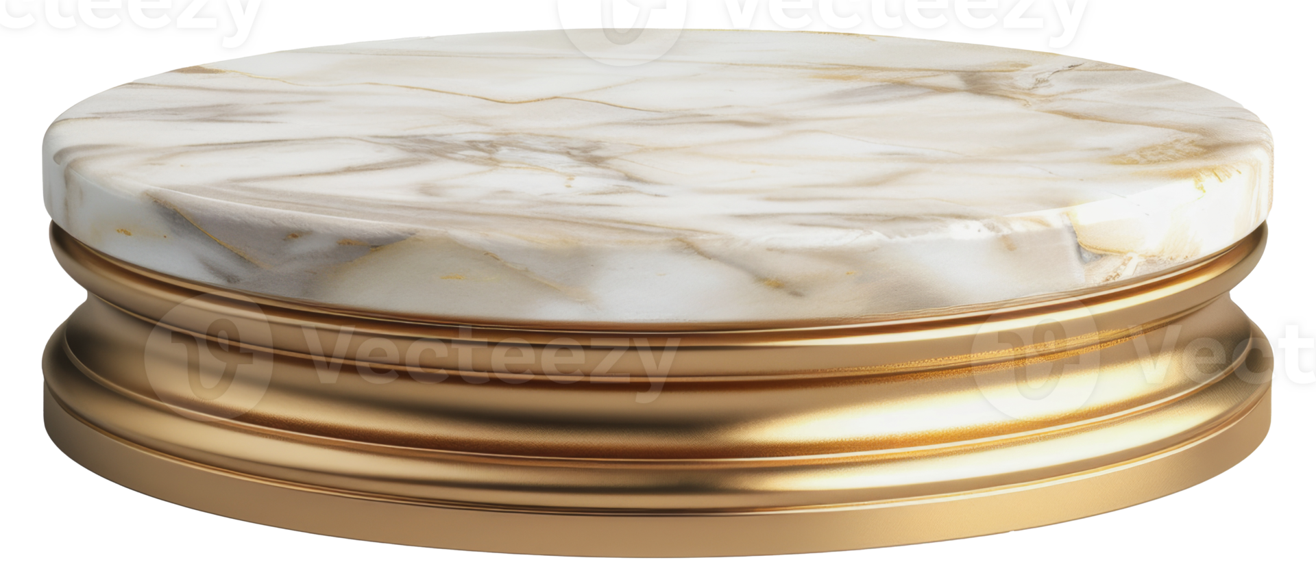 White marble and gold trophy base for displaying awards, cut out - stock png. png