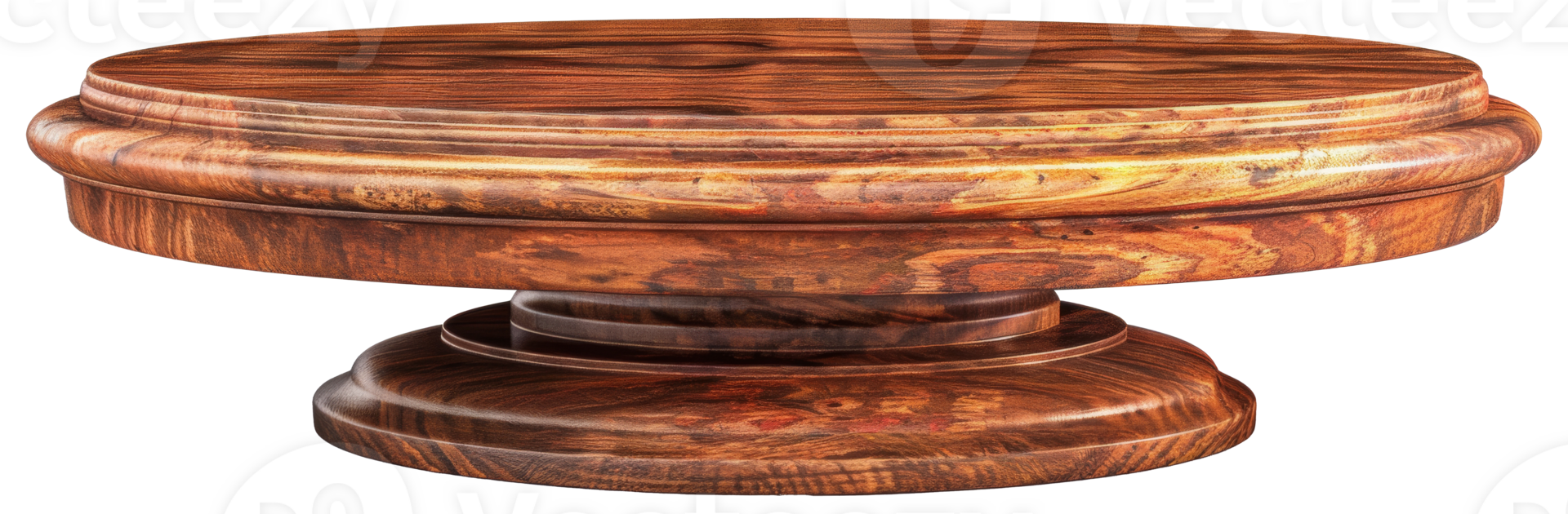 Wooden platform base for presenting trophies and awards, cut out - stock png. png