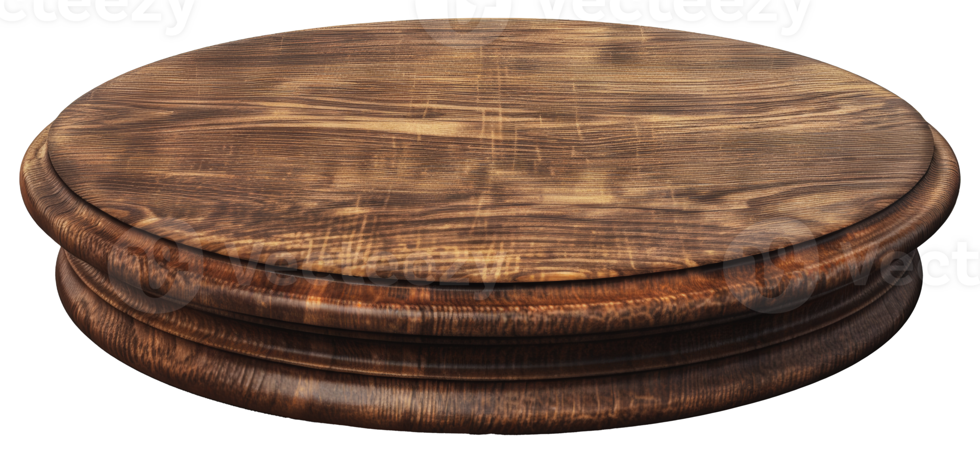 Wooden platform base for trophy display, cut out - stock png. png