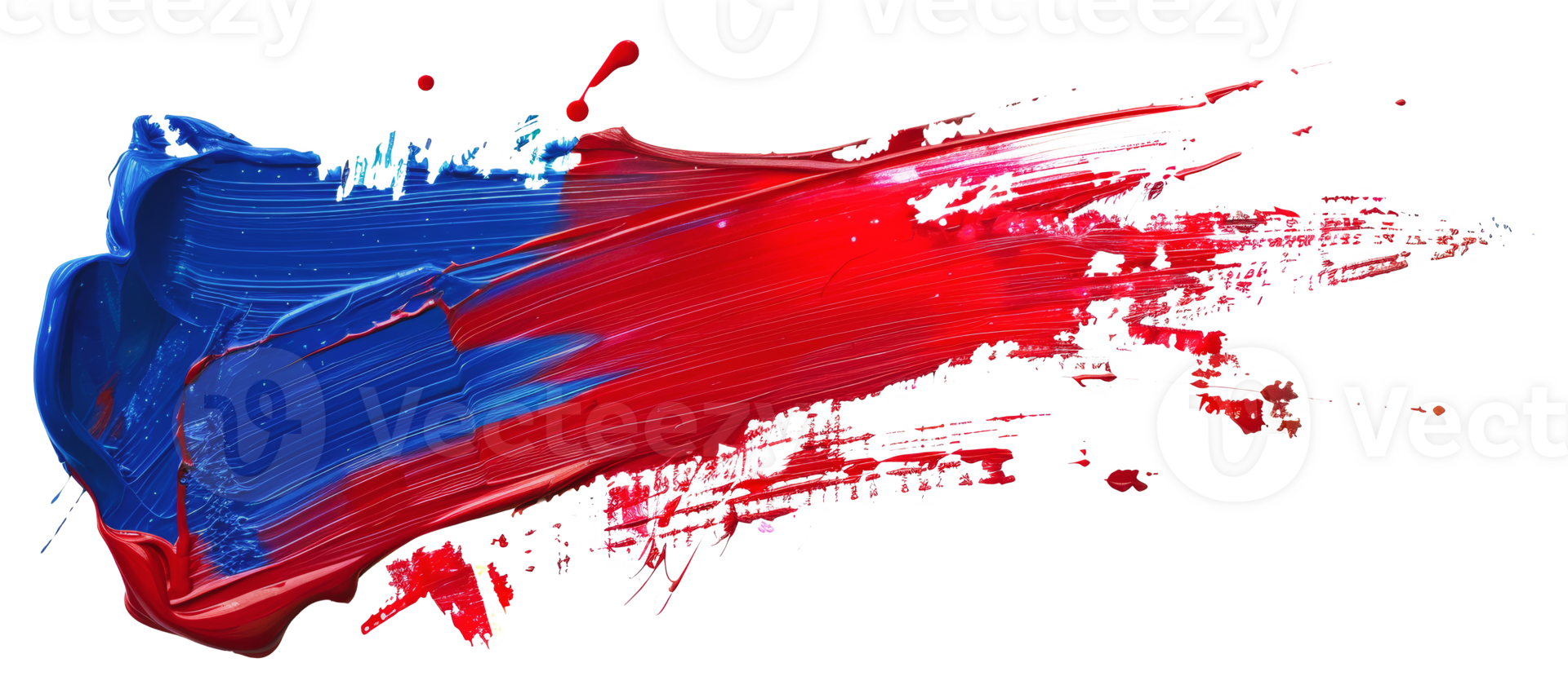 Abstract blue and red paint stroke, cut out - stock png. png
