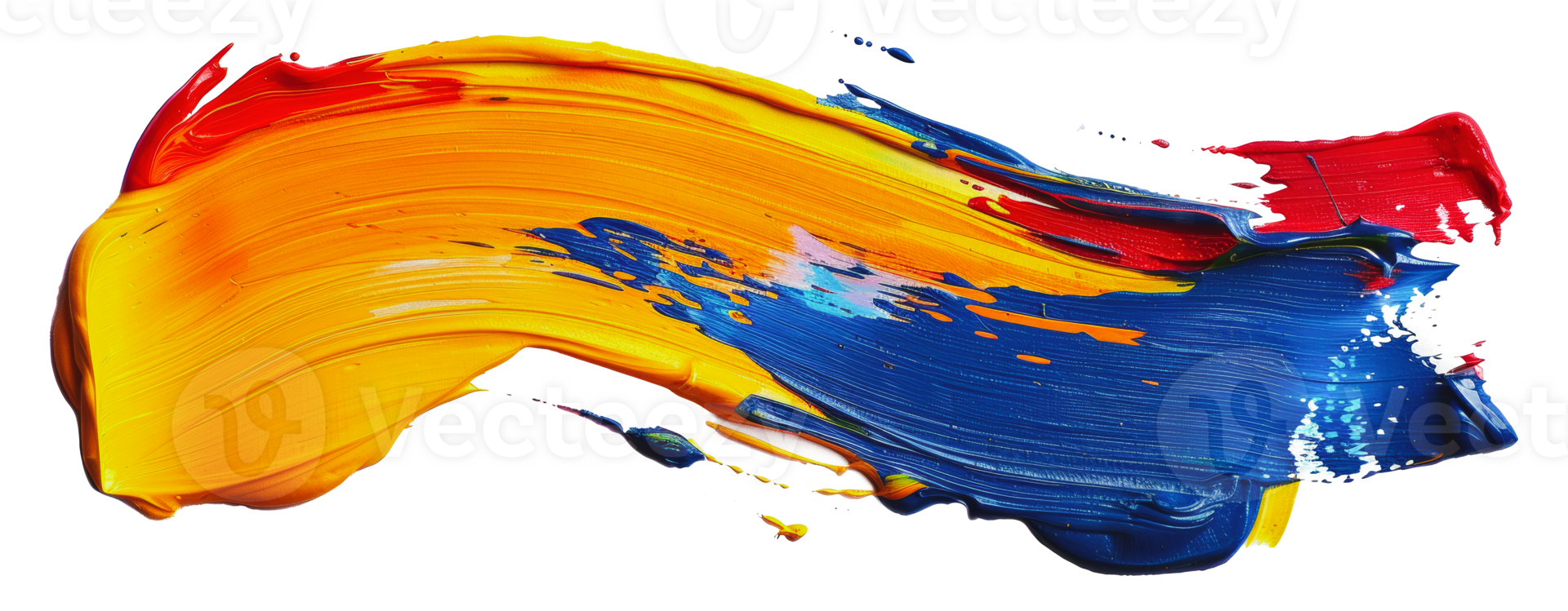 Abstract colorful paint stroke, cut out - stock png. png