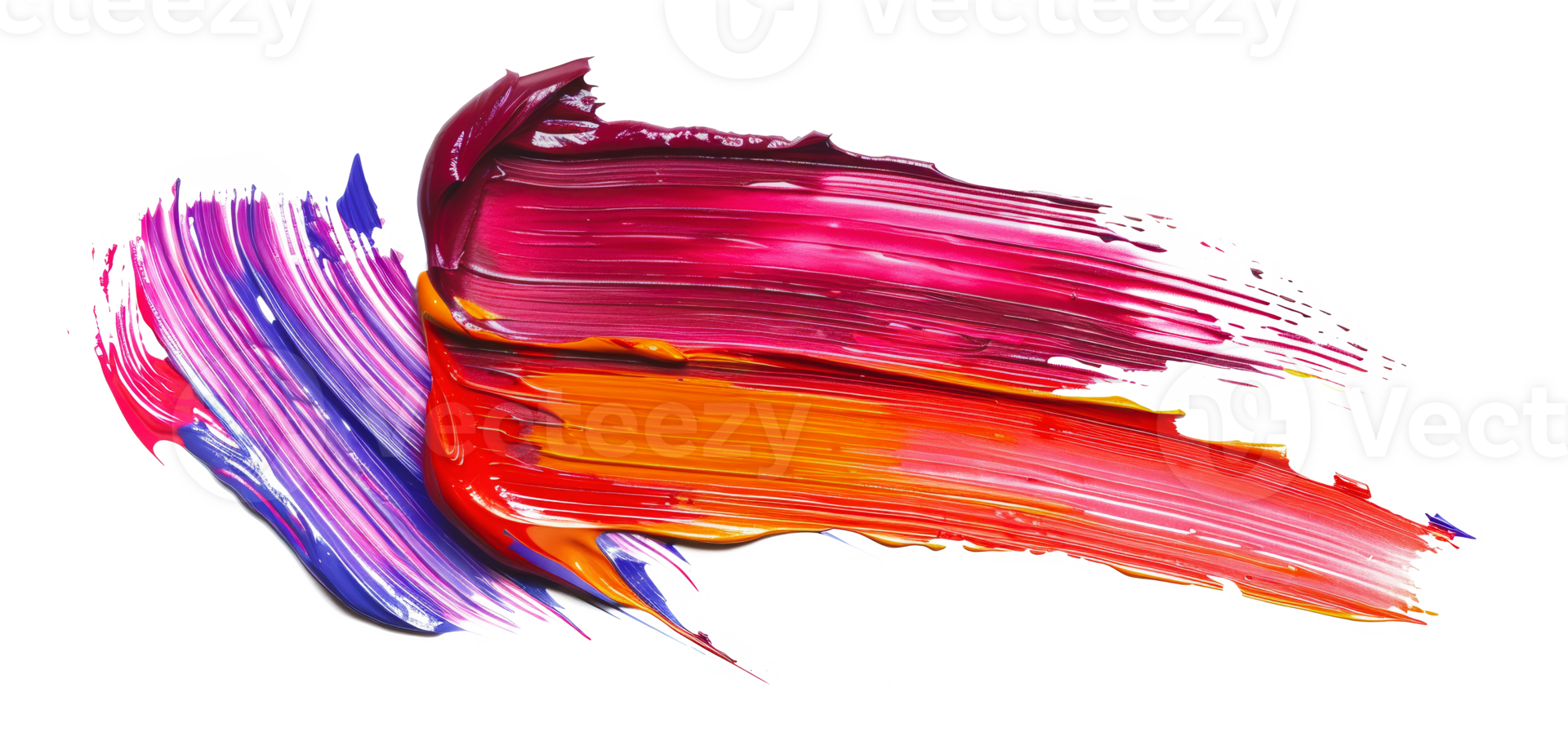 Colorful paint brushstrokes, cut out - stock png. png