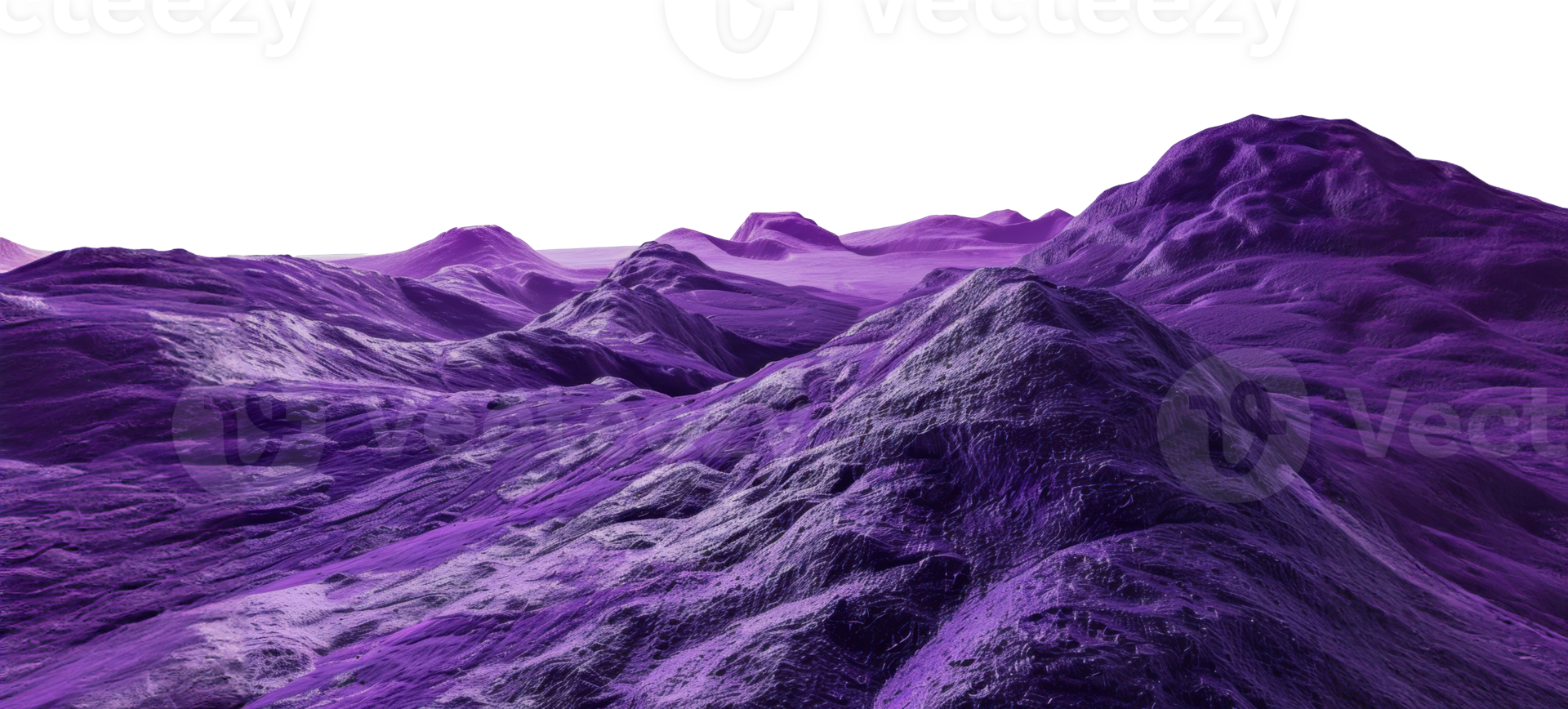 Purple mountain range landscape, cut out - stock png. png