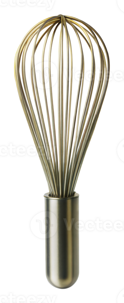 Silver wire whisk with stainless steel handle, cut out - stock png. png
