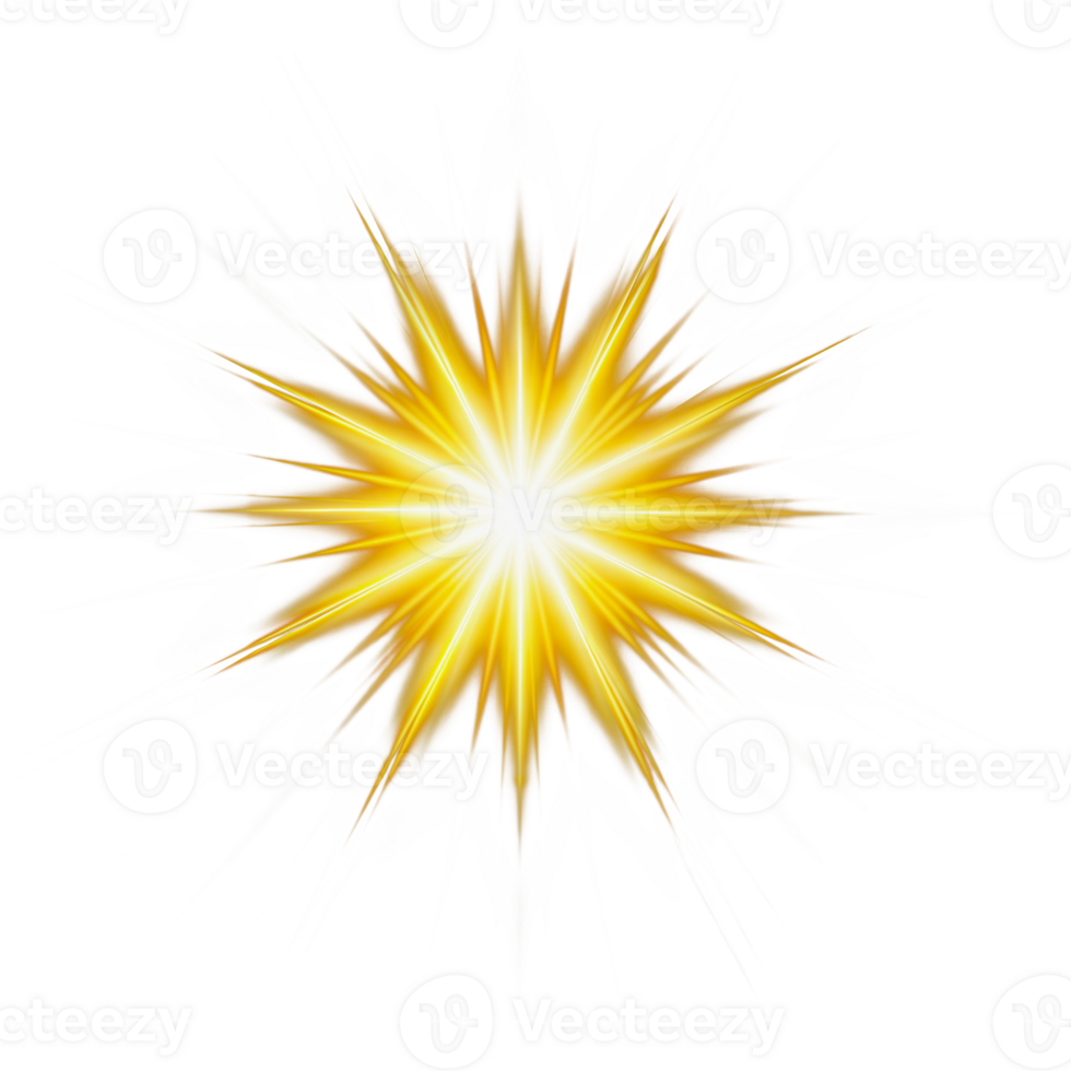 Yellow starburst explosion effect, cut out - stock png. png
