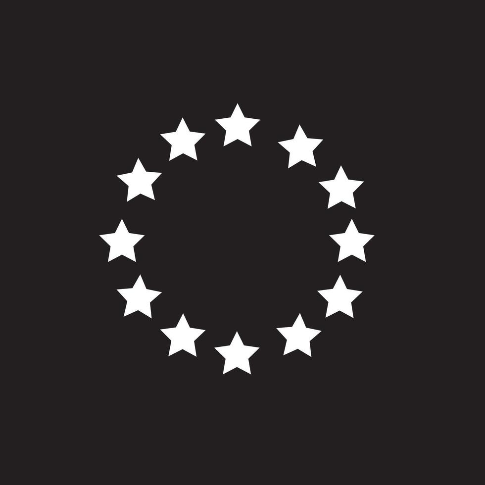 The wreath of stars of EU icon. Circle of gray stars or EU flag. European Union icon vector