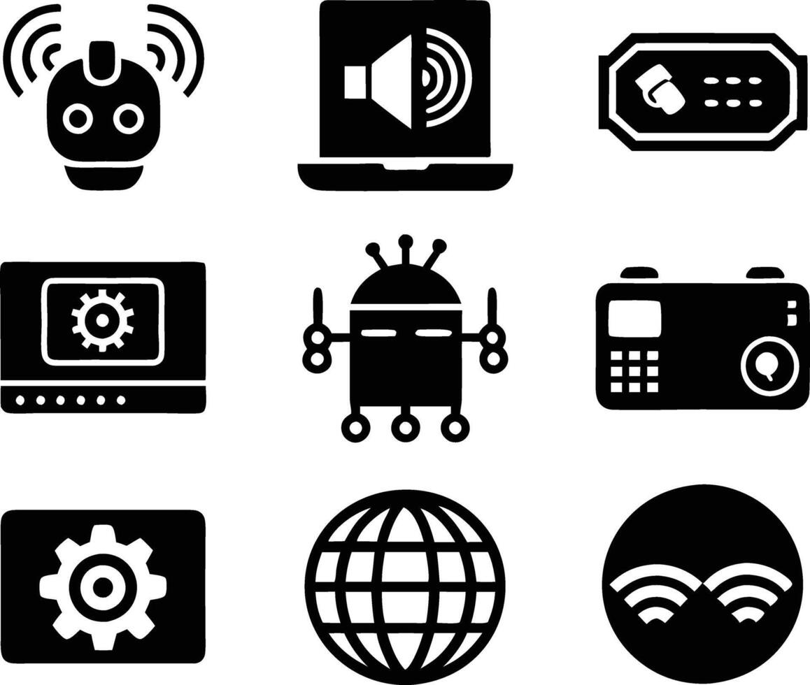 set of technology icon. technology, digital, background, business, network, data, abstract, futuristic, information vector