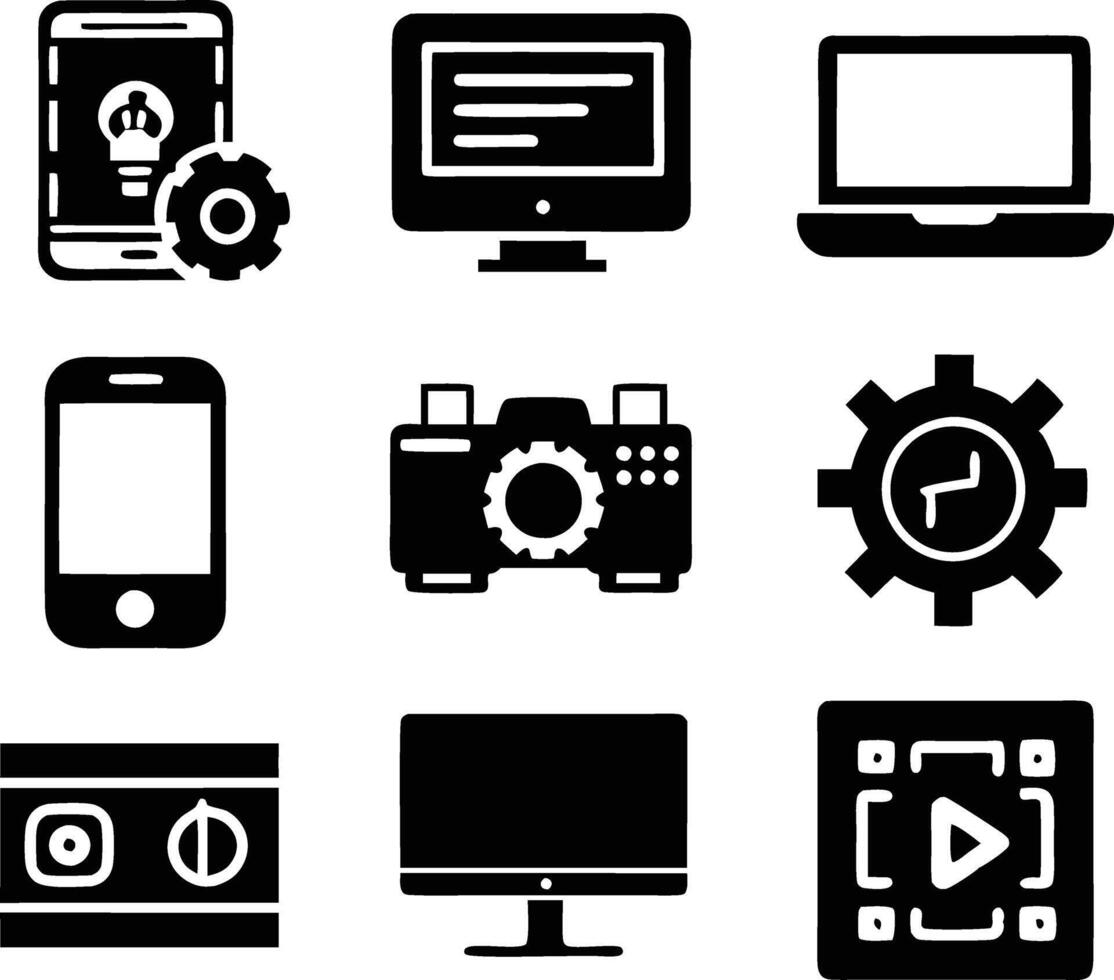 set of technology icon. technology, digital, background, business, network, data, abstract, futuristic, information vector
