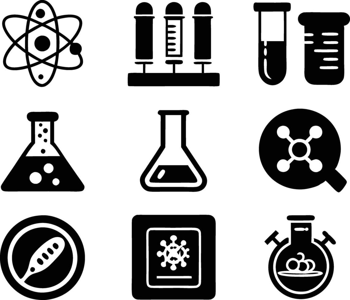set of science icon . science, technology, research, medical, chemistry, background, innovation vector