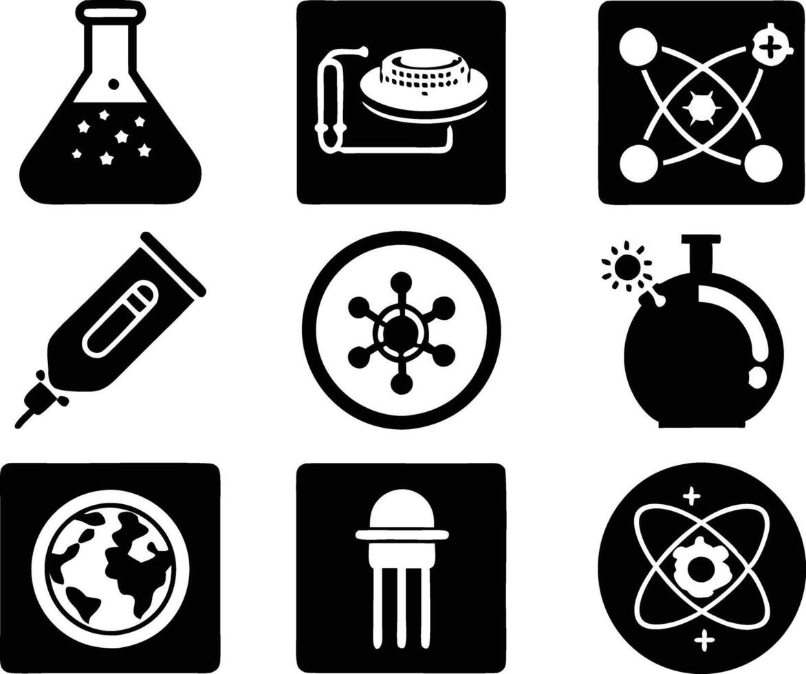 set of science icon . science, technology, research, medical, chemistry, background, innovation vector