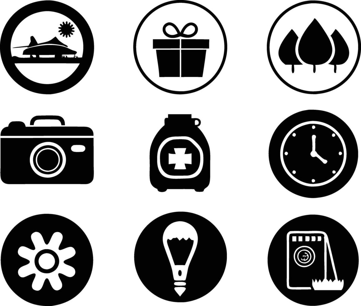 set of lifestyle icon. leisure, healthy, happy, sport, active, nature, beautiful, young, travel, fitness vector
