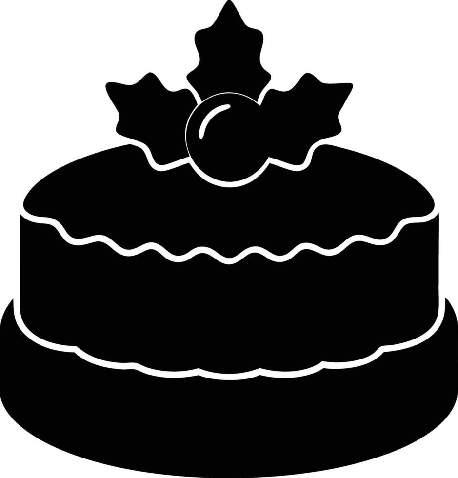 christmas cake illustration black and white. dessert, christmas, celebration, cake, holiday, bakery, festive vector