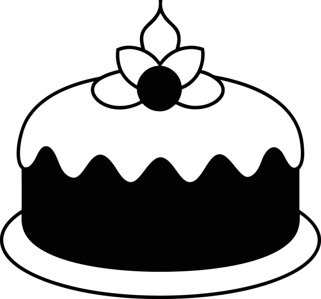 christmas cake illustration black and white. dessert, christmas, celebration, cake, holiday, bakery, festive vector