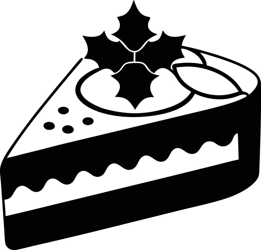 christmas cake illustration black and white. dessert, christmas, celebration, cake, holiday, bakery, festive vector