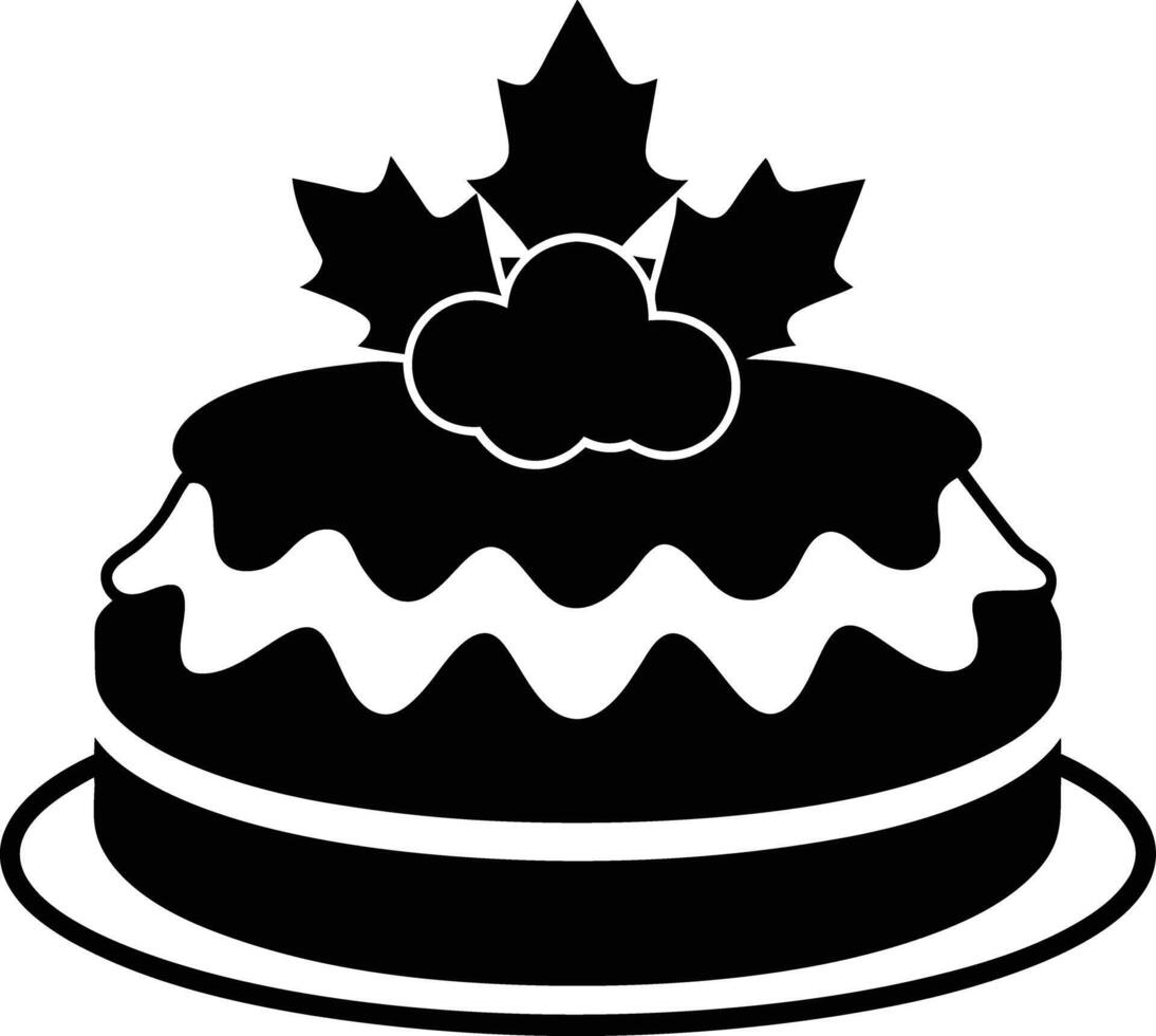 christmas cake illustration black and white. dessert, christmas, celebration, cake, holiday, bakery, festive vector