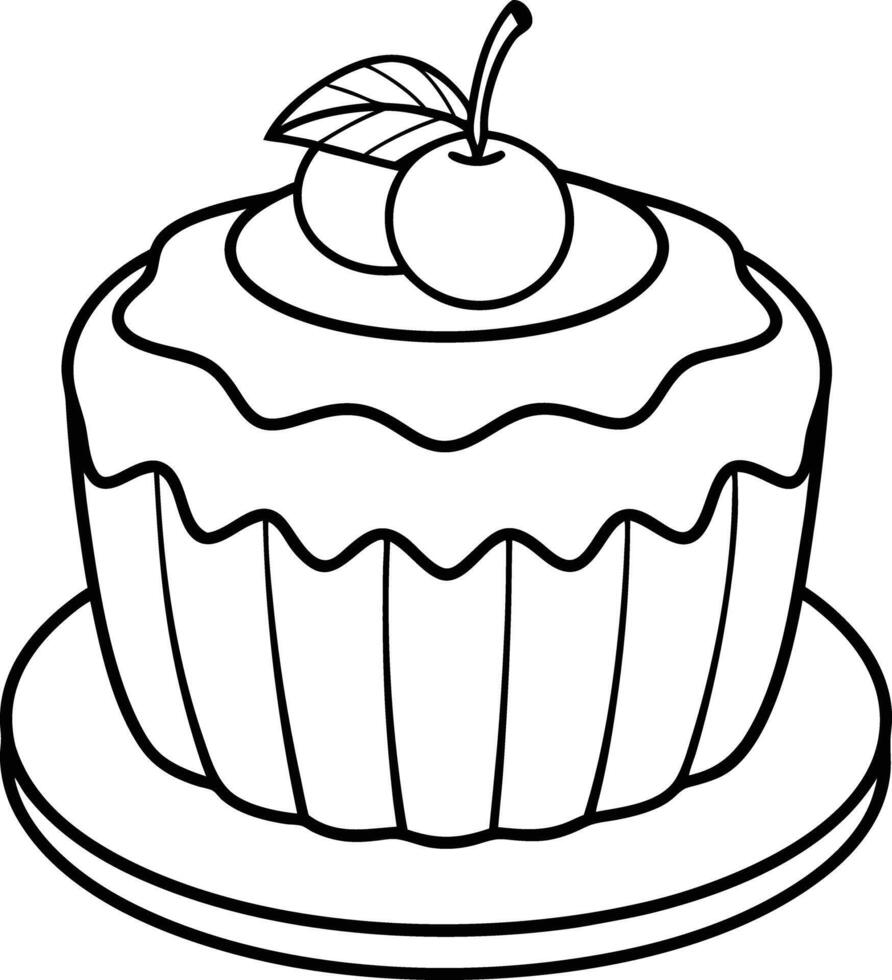 christmas cake illustration black and white. dessert, christmas, celebration, cake, holiday, bakery, festive vector