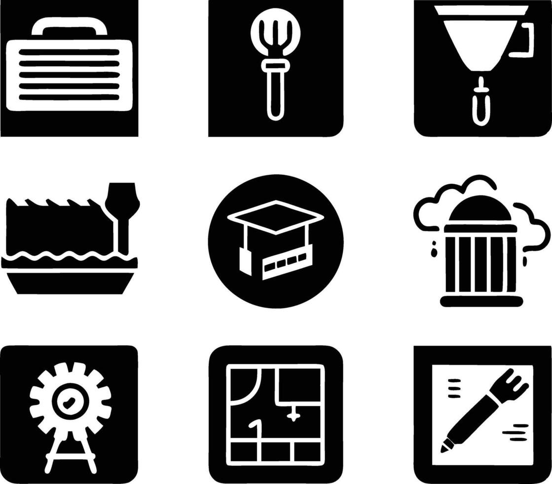 set of workshop icon illustration. communication, business, management, leadership, seminar, support, person vector