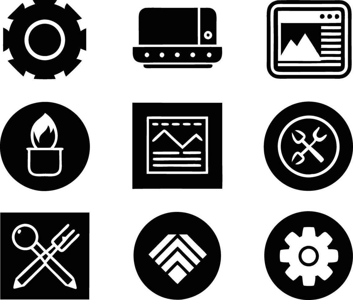 set of graphics design icon illustration. creative, digital, art, line, abstract, background, concept, technology, modern, business vector