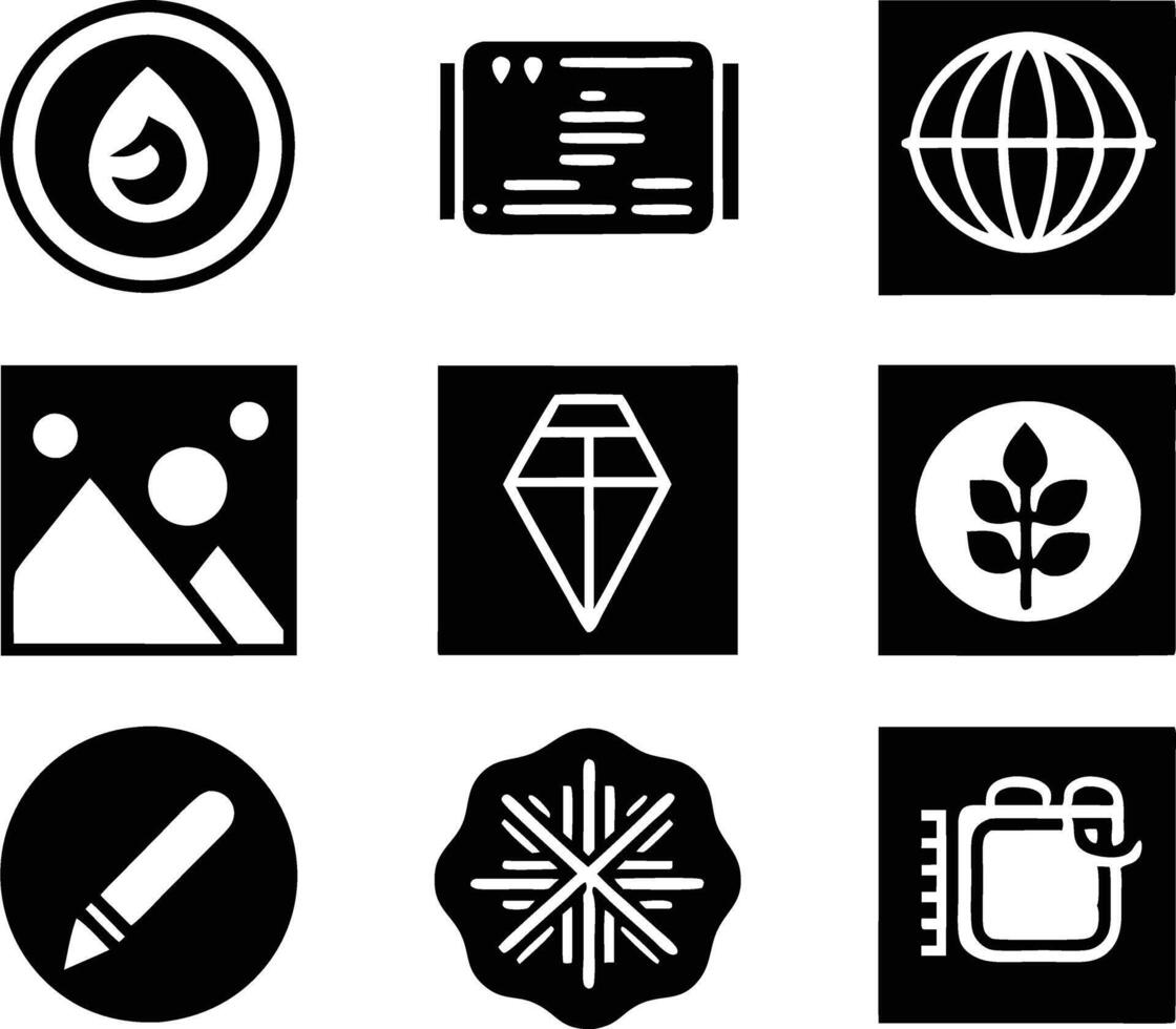 set of graphics design icon illustration. creative, digital, art, line, abstract, background, concept, technology, modern, business vector