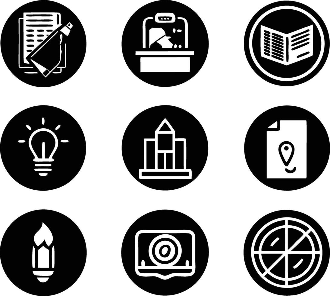 set of graphics design icon illustration. creative, digital, art, line, abstract, background, concept, technology, modern, business vector