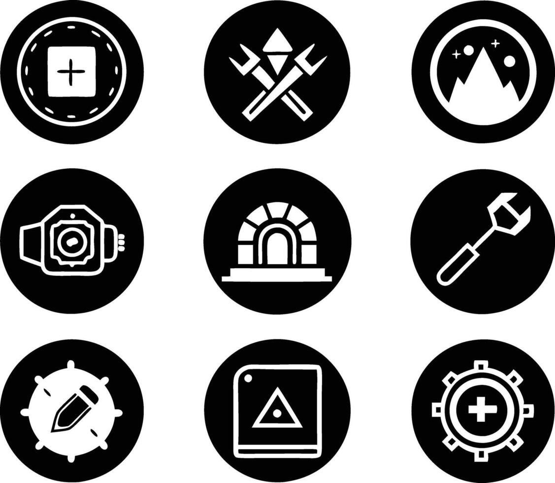 set of graphics design icon illustration. creative, digital, art, line, abstract, background, concept, technology, modern, business vector