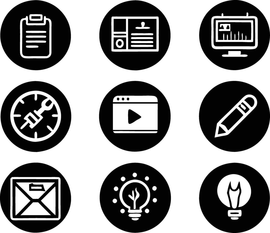 set of graphics design icon illustration. creative, digital, art, line, abstract, background, concept, technology, modern, business vector
