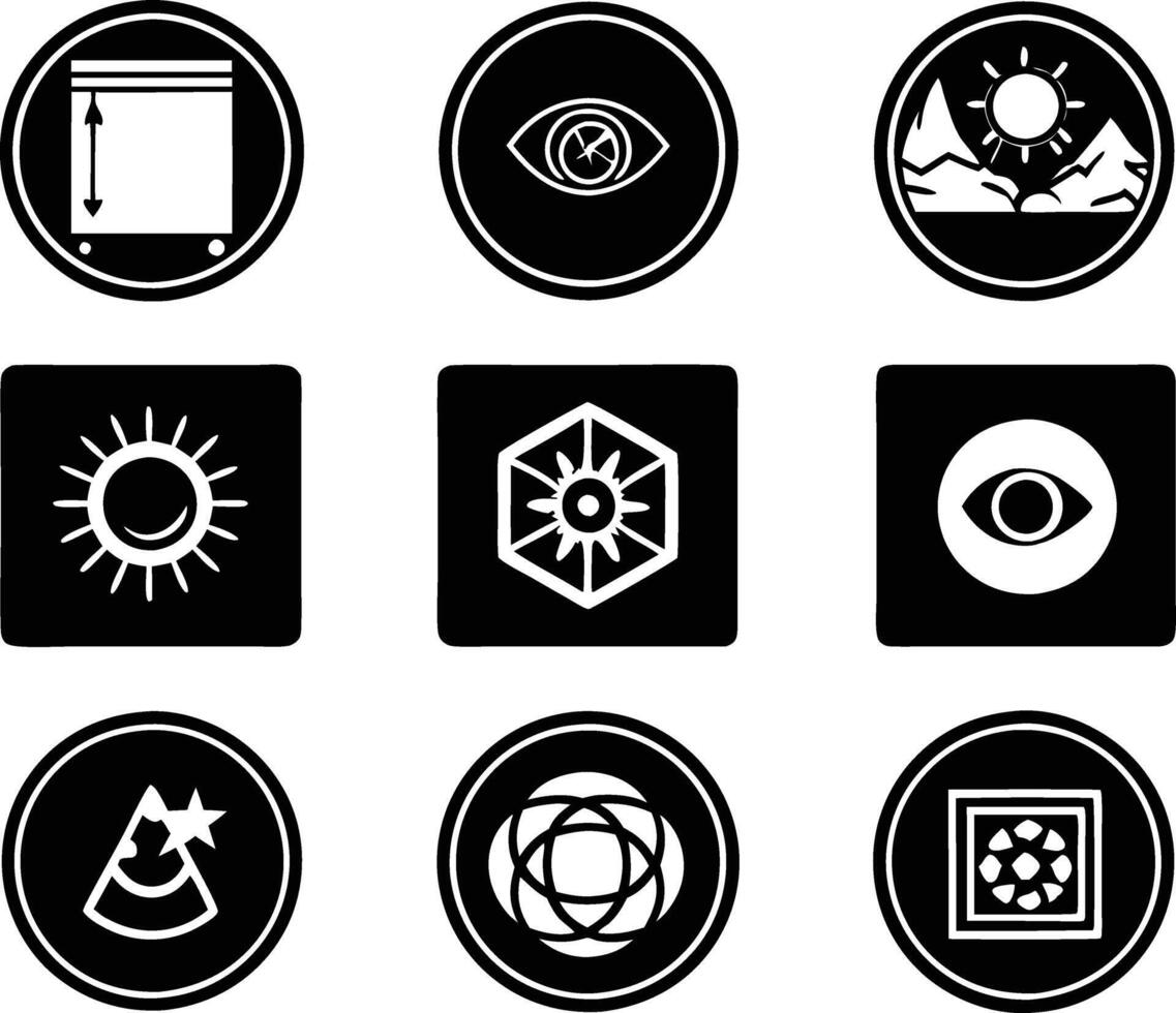 set of graphics design icon illustration. creative, digital, art, line, abstract, background, concept, technology, modern, business vector