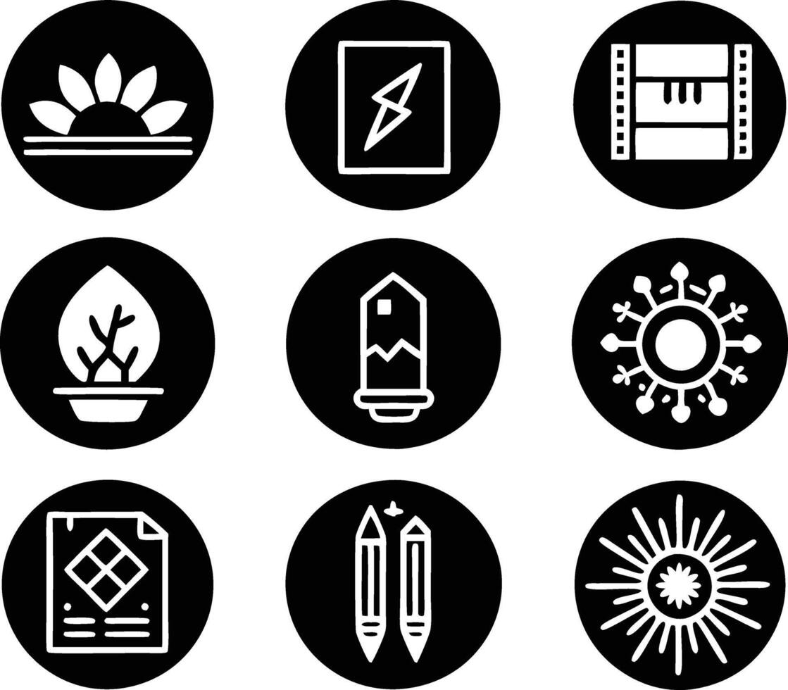 set of graphics design icon illustration. creative, digital, art, line, abstract, background, concept, technology, modern, business vector