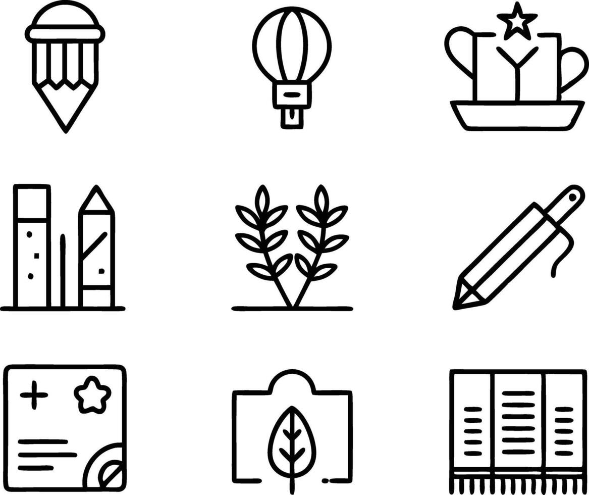 set of graphics design icon illustration. creative, digital, art, line, abstract, background, concept, technology, modern, business vector