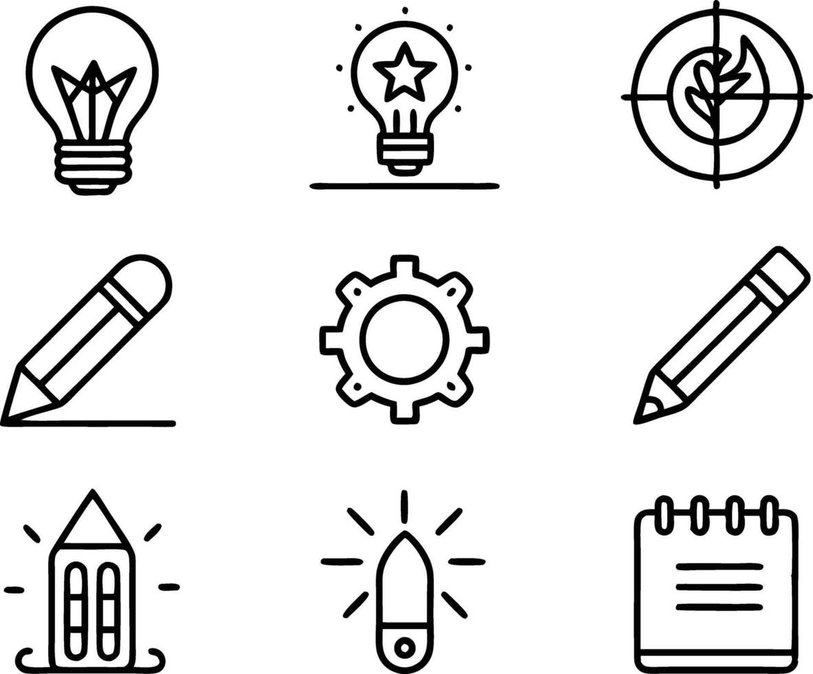 set of graphics design icon illustration. creative, digital, art, line, abstract, background, concept, technology, modern, business vector