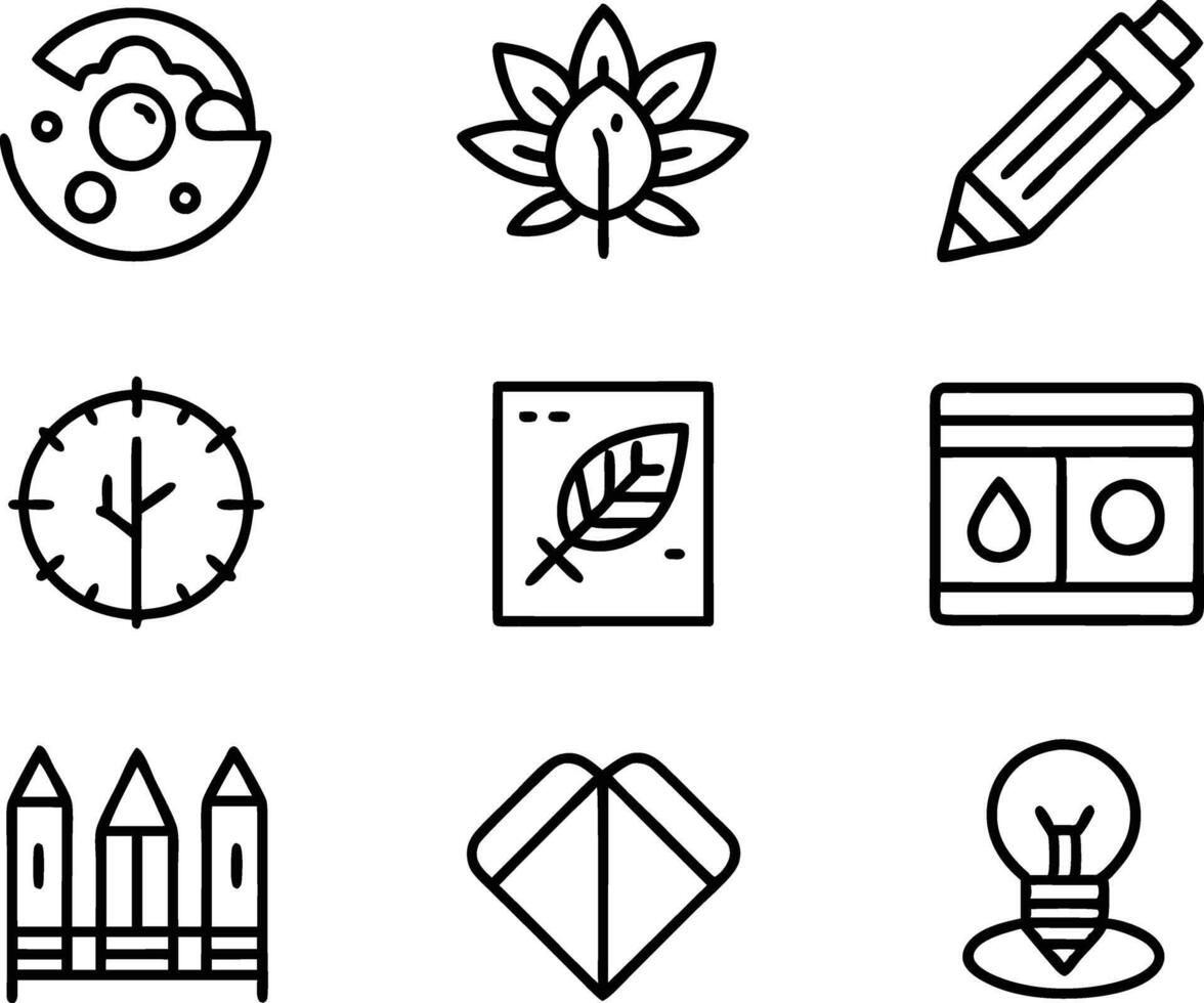 set of graphics design icon illustration. creative, digital, art, line, abstract, background, concept, technology, modern, business vector